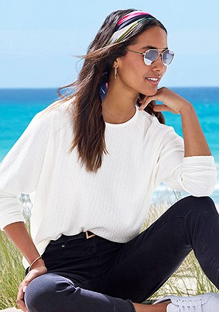 Textured Long Sleeve Top product image (X34929.IV.1)