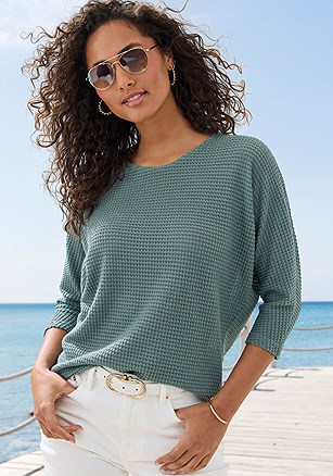 Waffle Knit Top product image (X34930.SGE.1)