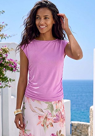 Ruched Detail T-Shirt product image (X34939.BY.1)