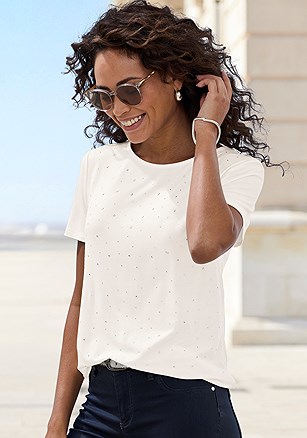 Rhinestone Detail T-Shirt product image (X34957.IV.1)