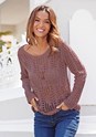 Mauve Open Knit Sweater X36004 - alt image - 1