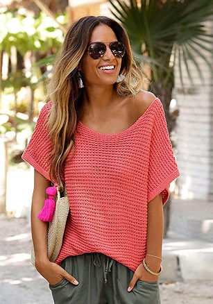 Short Sleeve Knit Sweater product image (X36019-CO-00)