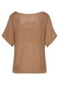Beige Short Sleeve Knit Sweater X36019 - alt image - 4