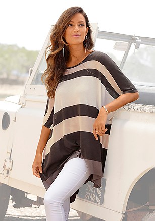 Ribbed Poncho-Look Sweater product image (X36066BWST_1)