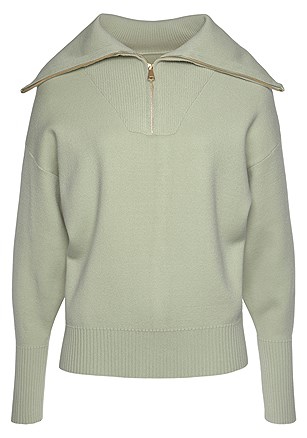 Oversized Zip Collar Sweater product image (X36086LG_Front)