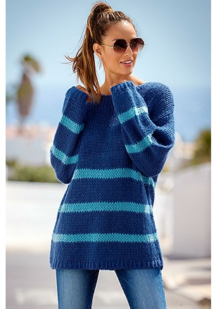 Oversized Stripe Sweater product image (X36101TQNV_1)