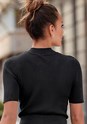 Black Ribbed Short Sleeve Sweater X36103 - alt image - 2