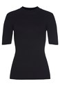 Black Ribbed Short Sleeve Sweater X36103 - alt image - 3