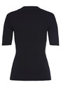 Black Ribbed Short Sleeve Sweater X36103 - alt image - 4