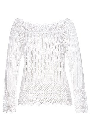 Crochet Detail Sweater product image (X36107.WH.3)