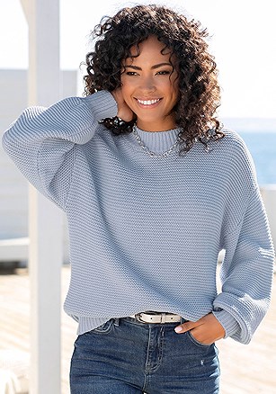 Mock Neck Knitted Sweater product image (X36137.LB.1)
