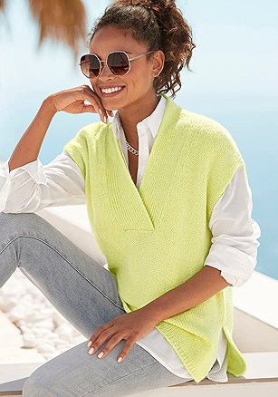 Oversized Sweater Vest product image (X36388.LN.1)