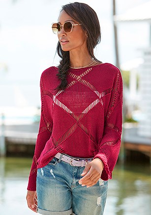 Oversized Open Knit Sweater product image (X36395.PK.1.I729)