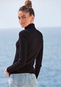 Black Ribbed Turtleneck Sweater X36418 - alt image - 2