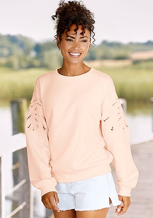 Crochet Detail Sweatshirt product image (X36437.PC.1)