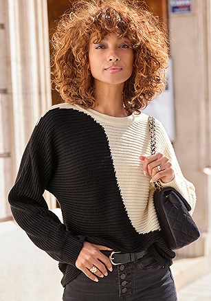 Color Block Sweater product image (X36453.BEBK.1)