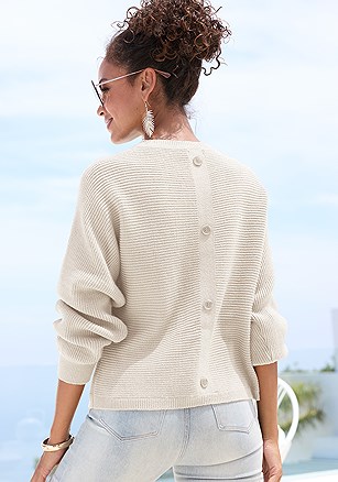 Back Button Detail Sweater product image (X36461.IV.1.KC)