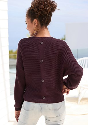 Back Button Detail Sweater product image (X36461.PL.1)