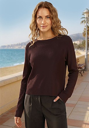 Fine Knit Basic Sweater product image (X36467.BR.1)