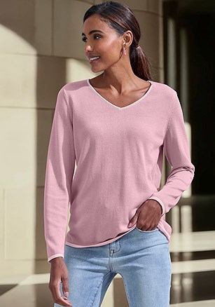 Contrast Trim Sweater product image (X36474.MVRS.1)