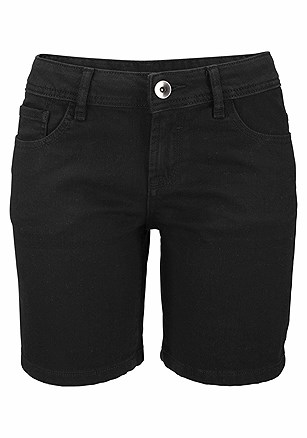 Cuffed Denim Shorts product image (X37001BK_01)