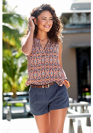 Front Pleat Shorts product image (X37002.BL.1)