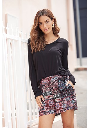 Printed Flowy Shorts product image (X37047.RDMU.2)