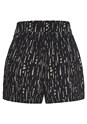 Black Printed Printed Tie Waist Shorts X37055 - alt image - 4