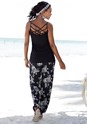 Black Printed Casual Boho Pants X38005 - alt image - 2