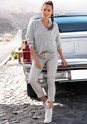 Grey Skinny Leg Cropped Pants X38041 - alt image - 1