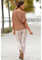 Beige Short Sleeve Knit Sweater X36019 - alt image - 2