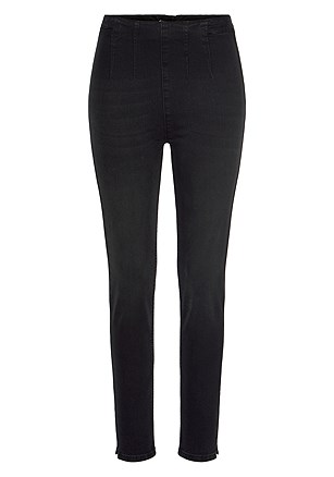High Waisted Zip Detail Jeggings product image (X38206BK_5)