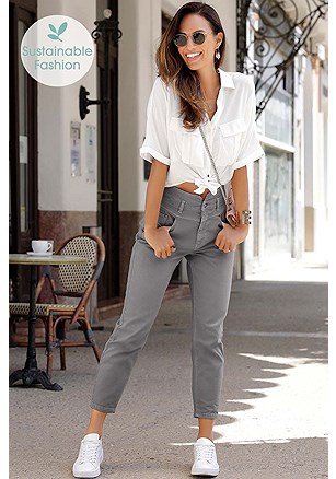 Cropped High Waisted Jeans product image (X38210.GY.X34465.WH.1)