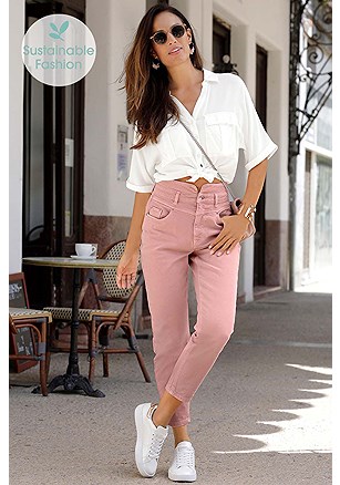 Cropped High Waisted Jeans product image (X38210.MV.X34465.WH.1)