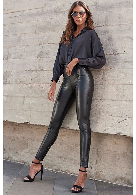 Black Faux Leather Leggings X38242 | LASCANA