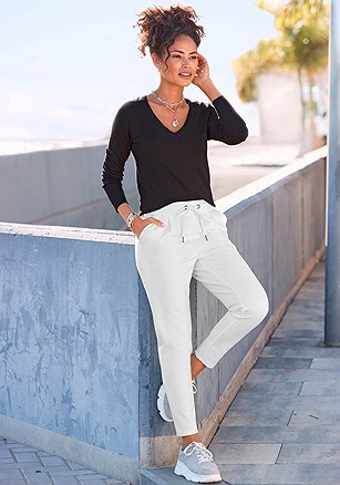 Drawstring Tapered Pants product image (X38281.IV.1)