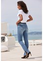 Medium Wash Embellished Split Hem Jeans X38409 - alt image - 2