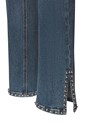 Medium Wash Embellished Split Hem Jeans X38409 - alt image - 5