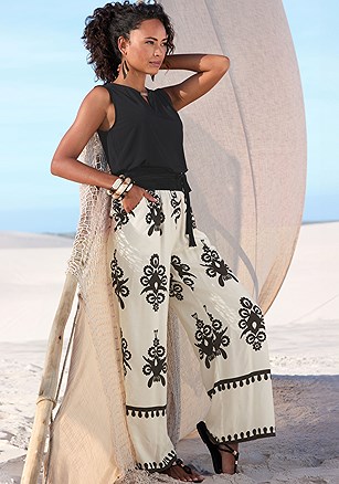 Ornamental Print Pants product image (X38521.SABK.1)