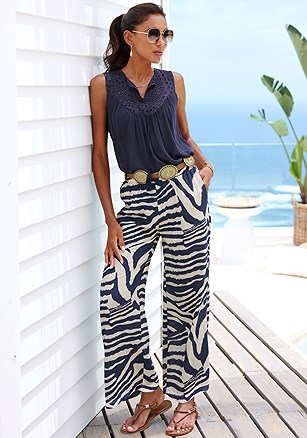 Flowy Wide Leg Pull On Pants product image (X38530.IVNV.1)