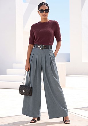 Wide Leg Pleated Trousers product image (X38553.GYBL.X36465.WI.X63324.BK.X63136.BK.1.1.G100526)