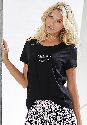 Soft Graphic Pajama Top product image (X40055.BK.1M)