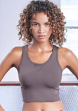 Cropped Fitted Racerback Top product image (X45054.GY.1.INES101525)