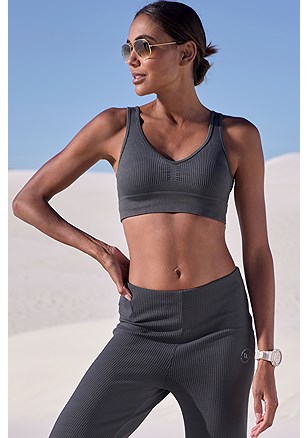 Cropped Ribbed Athleisure Top product image (X45308.DG.1.12)