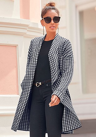 Long Houndstooth Coat product image (X48043.BKWH.1.P718)