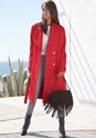 Red Belted Long Coat X48044 - alt image - 1