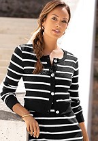 Link. novelty button cropped cardigan (Product Display 8855) image - mobile.