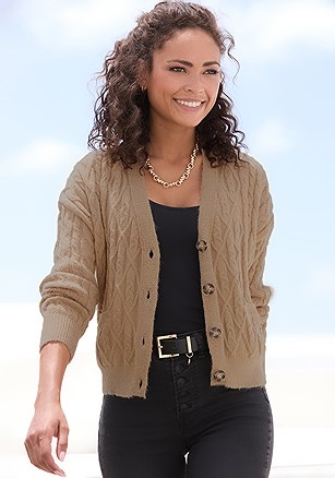 Cable Knit Cardigan product image (X48073.CA.1.1)