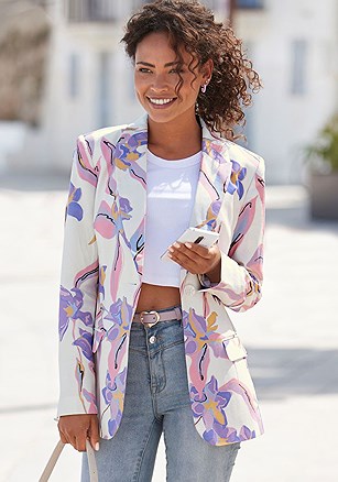 Floral Print Blazer product image (X48359.IVLI.1)
