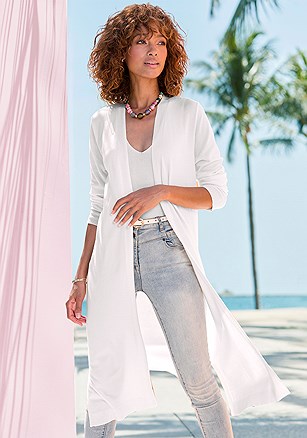 Long Open Front Cardigan product image (X48382.WH.1G)